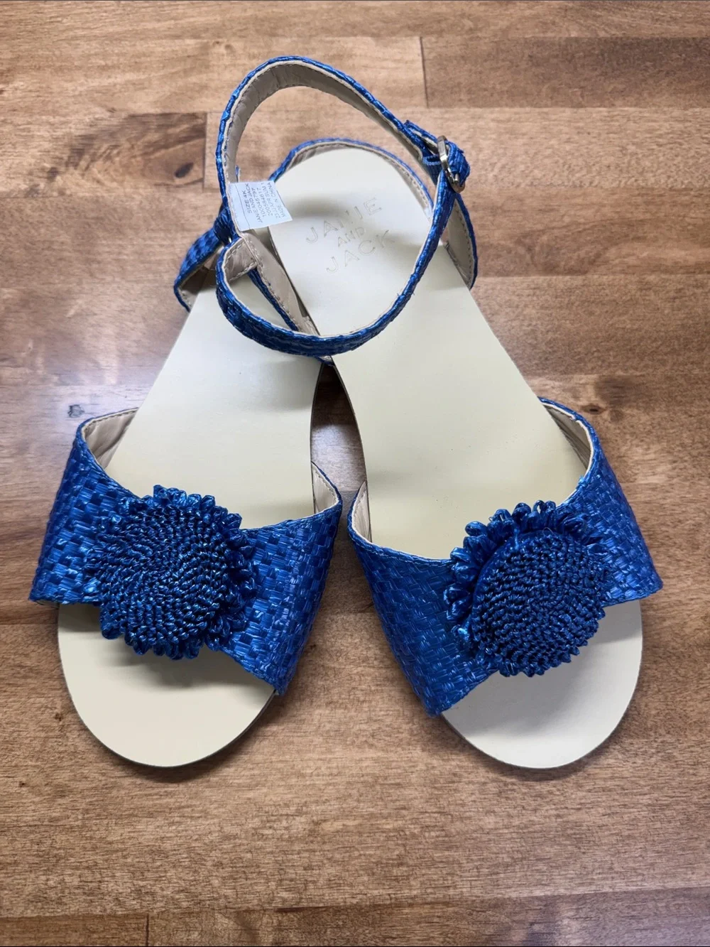 Janie and Jack Girl's Woven Straw Flower Sandals | Size 4K | NWOT
